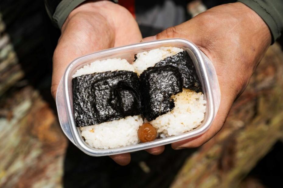 昼食用に持ってきたおにぎり