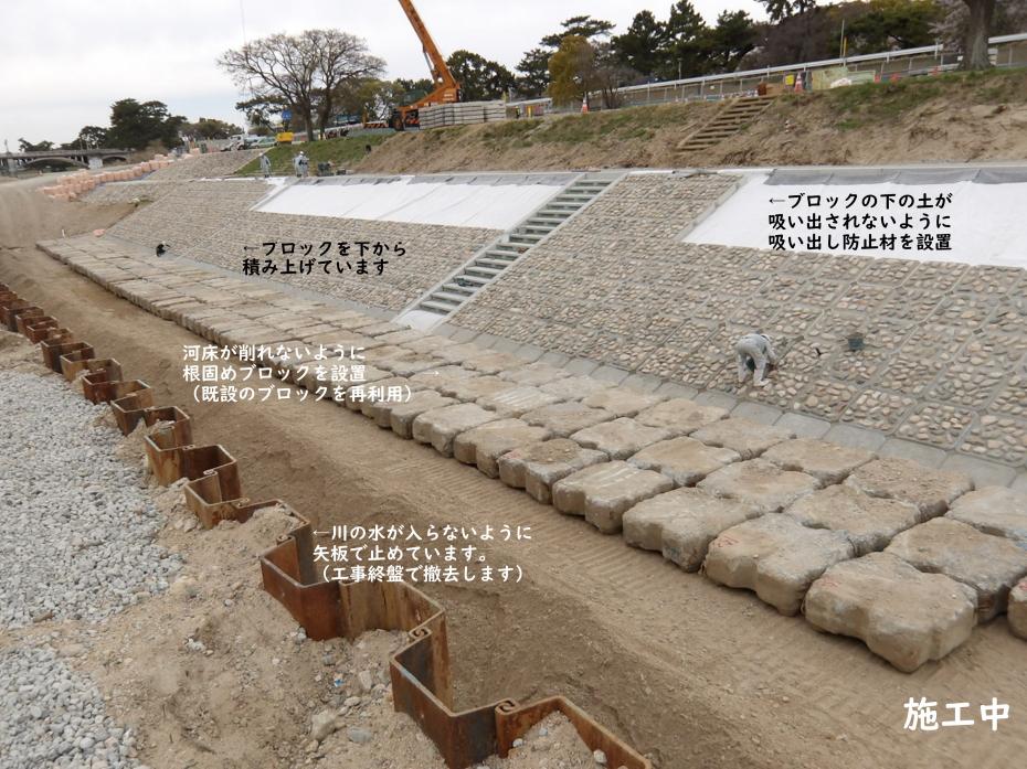 低水護岸戸崎施工中