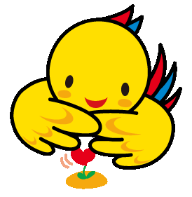 兵庫県キャラクターはばたんが微笑むイラスト