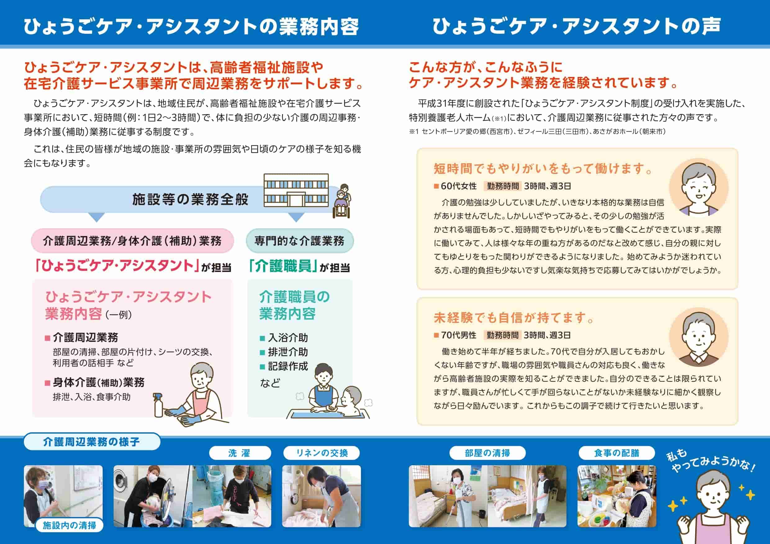 ひょうごケア・アシスタントアクティブシニアパンフレット裏面