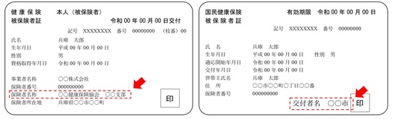 保険証の見本画像
