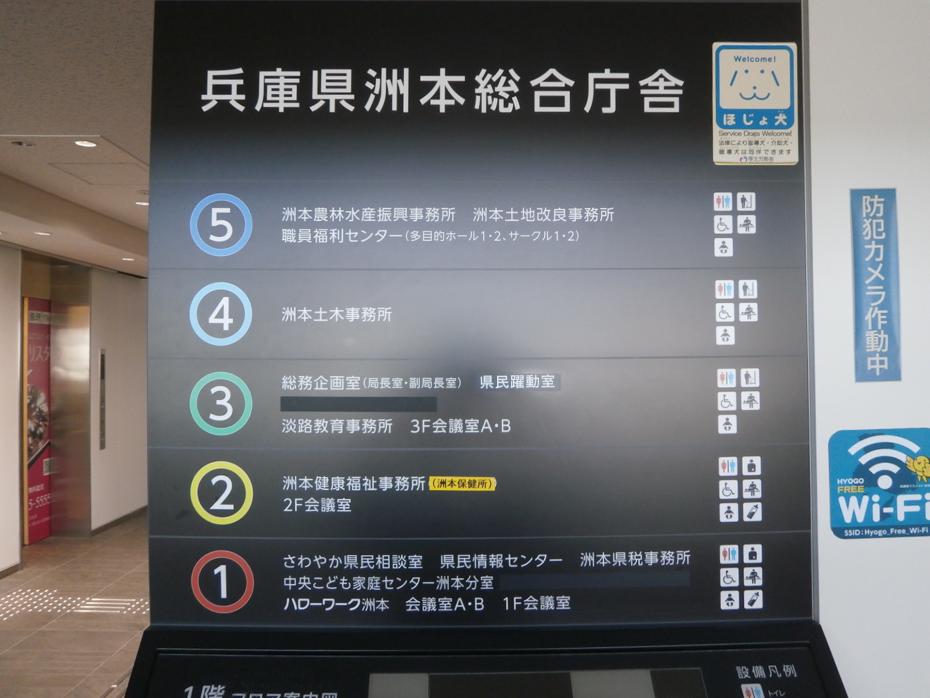 洲本分室案内表示