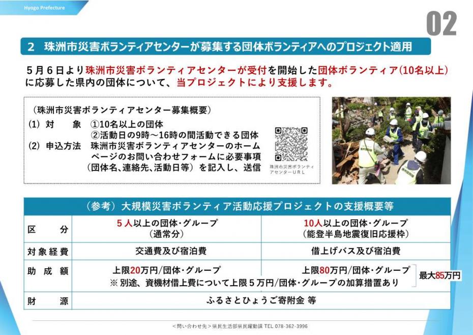 2珠洲市災害ボランティアセンターが募集する団体ボランティアへのプロジェクト適用