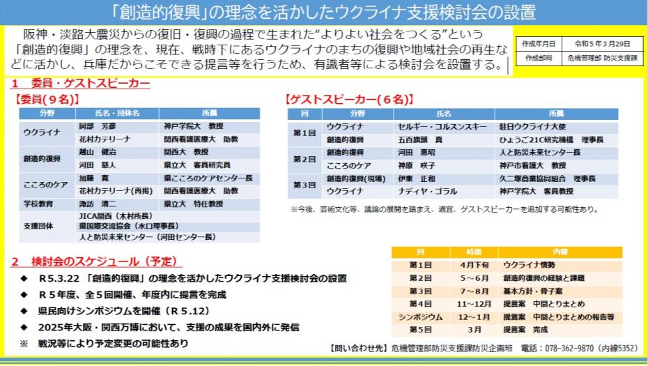 1.委員・ゲストスピーカー、2.検討会のスケジュール（予定）