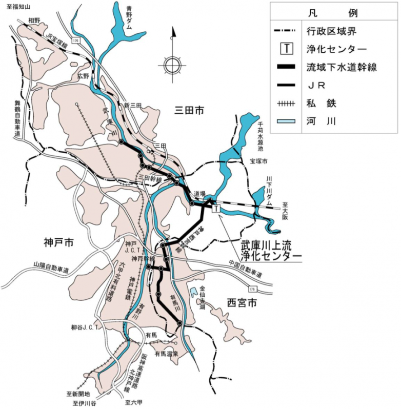  武庫川上流流域下水道地図