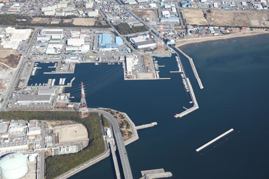 妻鹿漁港航空写真