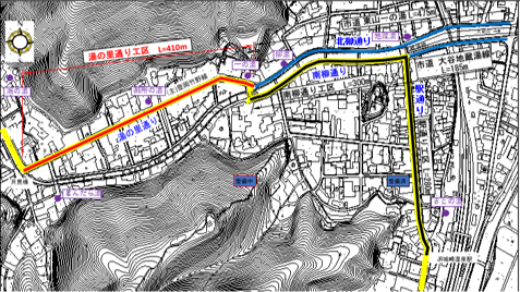 湯の里通り平面図
